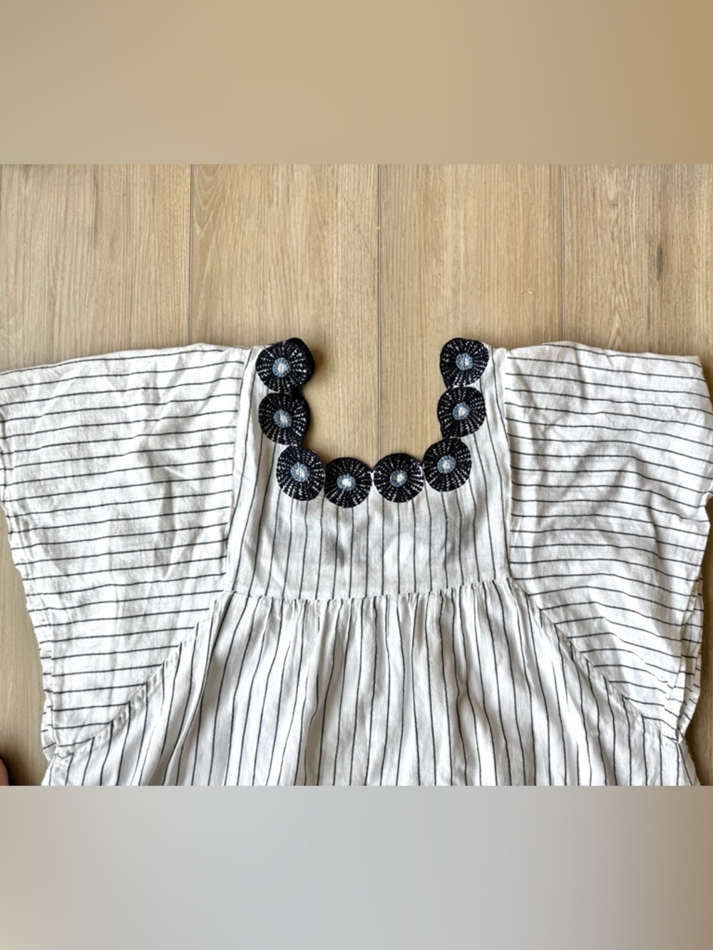 Madewell Embroidered Butterfly Stripe Dress Size L Boho Cottagecore EUC - Picture 12 of 12